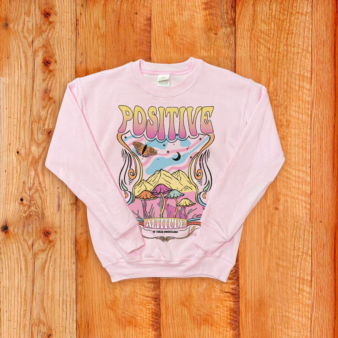 Positive Altitude 70's Inspired Kids Crewneck Sweatshirt