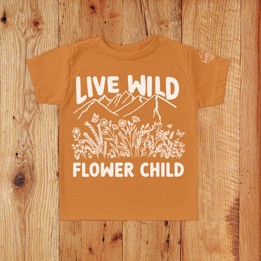 Live Wild Flower Child Kids Tee