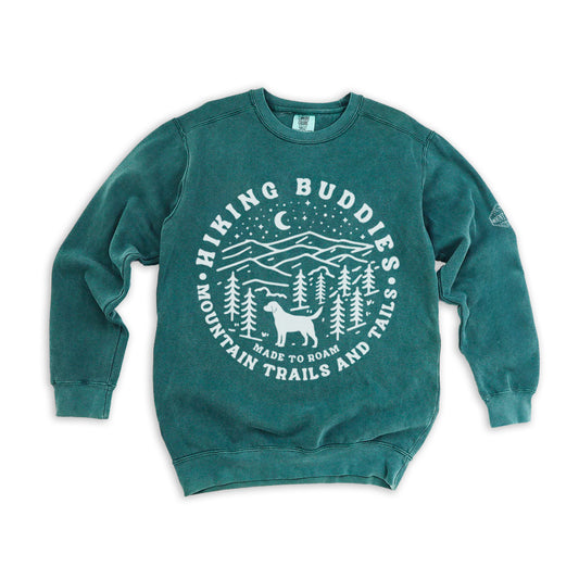 Hiking Buddies Mountain Tails & Trails Crewneck Sweatshirt