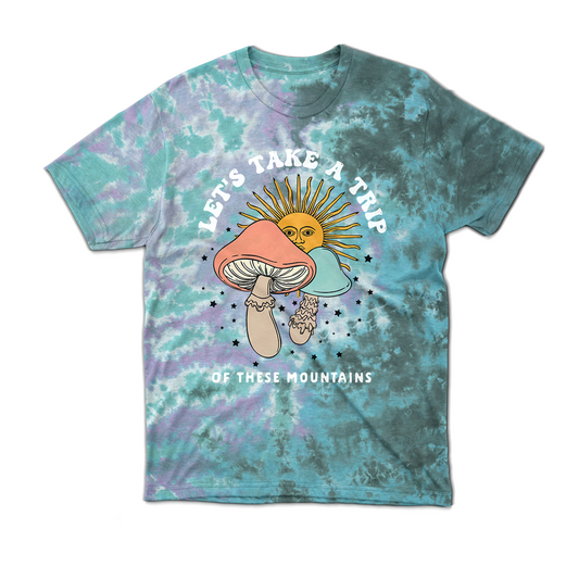 Of These Mountains Let's Take a Trip Graphic Tee (Blue)
