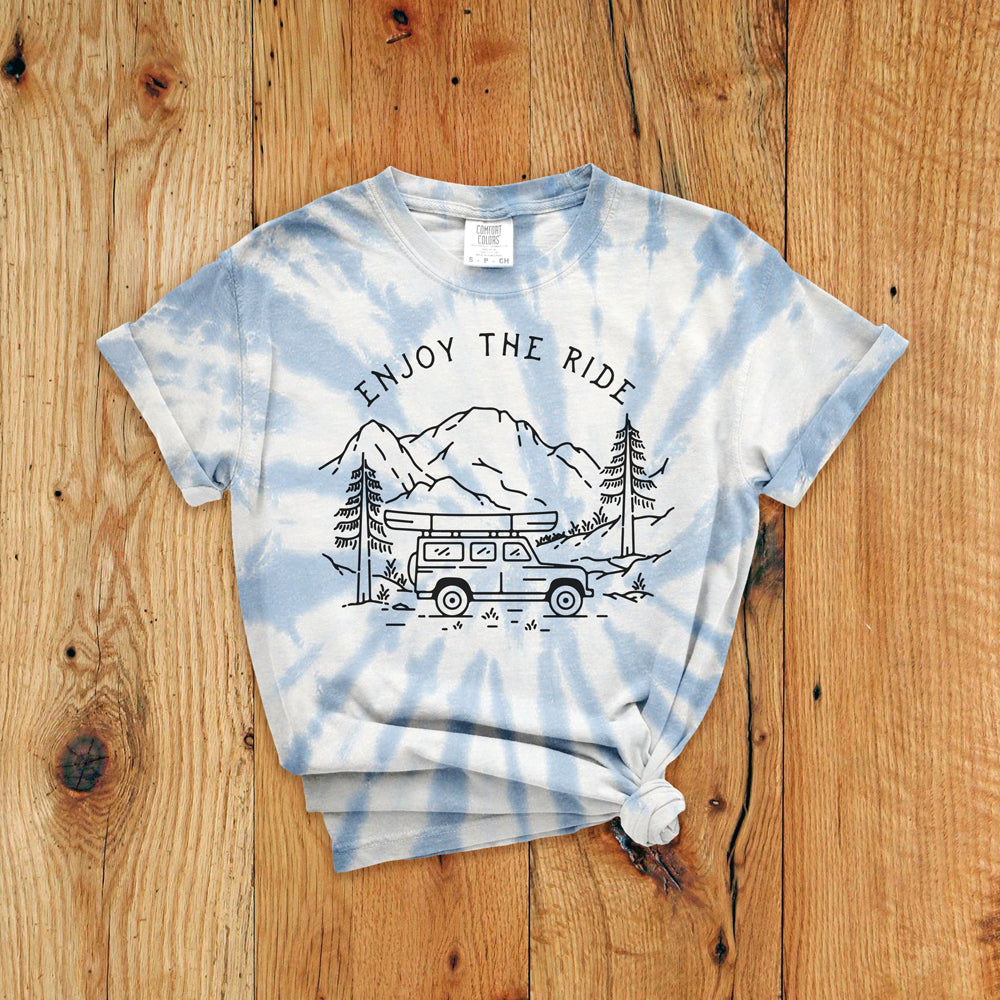 Of These Mountains Enjoy The Ride Tie Dye Tee
