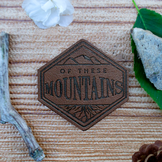 Of These Mountains Faux Leather Patch Sticker