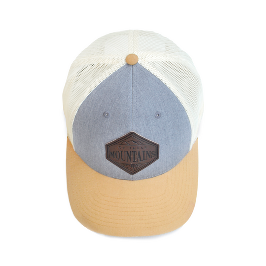 Of These Mountains Loving Leather Patch Trucker Hat