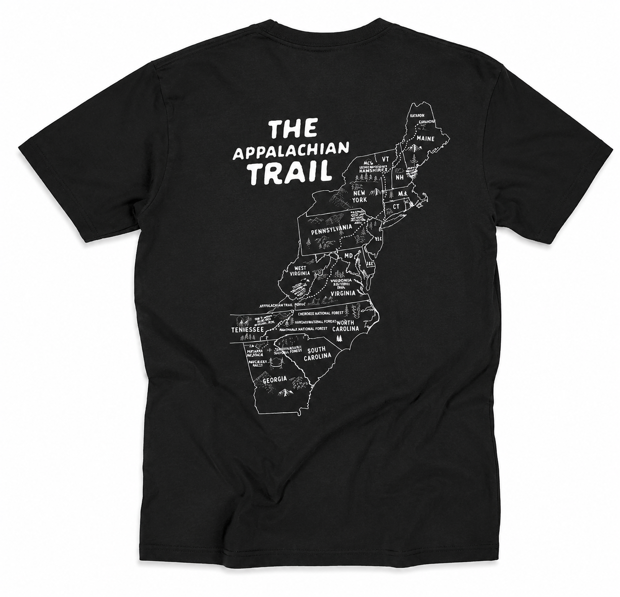 Appalachian Trail Map Short Sleeve