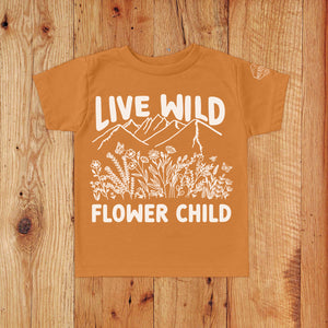 Live Wild Flower Child Kids Tee