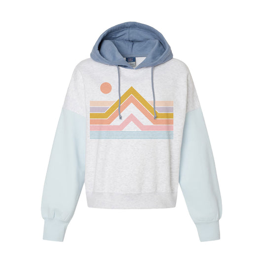 Retro Colorblock Mountain Hoodie