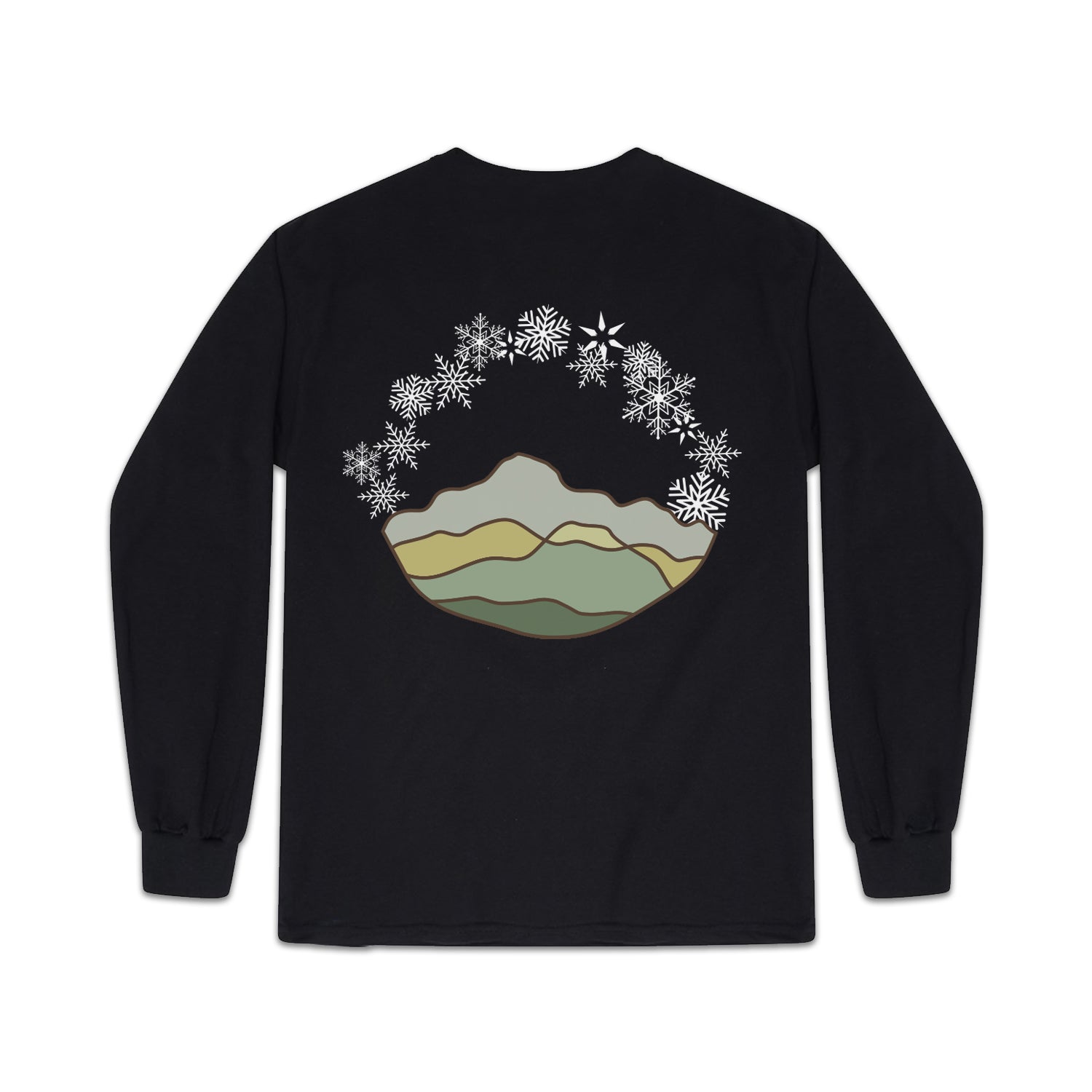 Of These Mountains Snowflakes Long Sleeve Graphic Tee