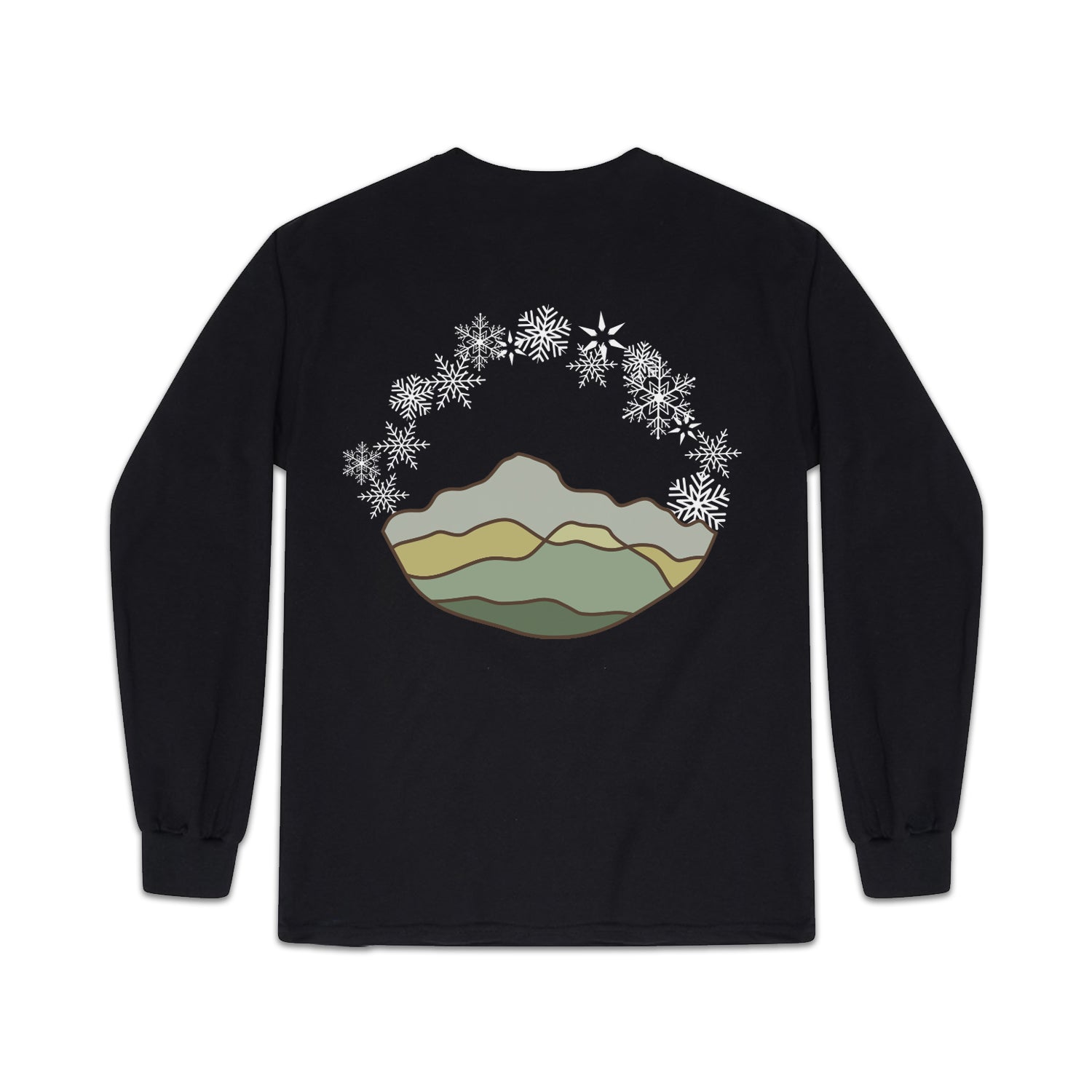 Of These Mountains Snowflakes Long Sleeve Graphic Tee