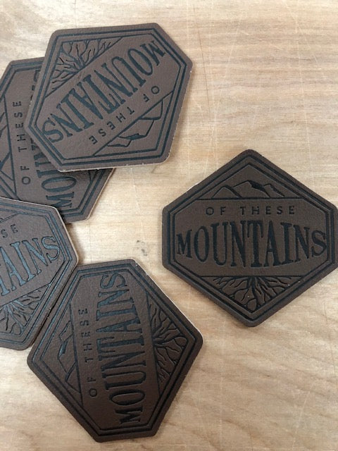 Of These Mountains Faux Leather Patch Sticker