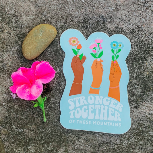 Of These Mountains Stronger Together Retro Sticker