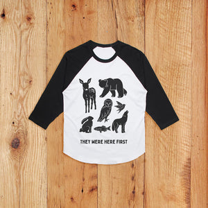 Of These Mountains They Were Here First Toddler Baseball Tee