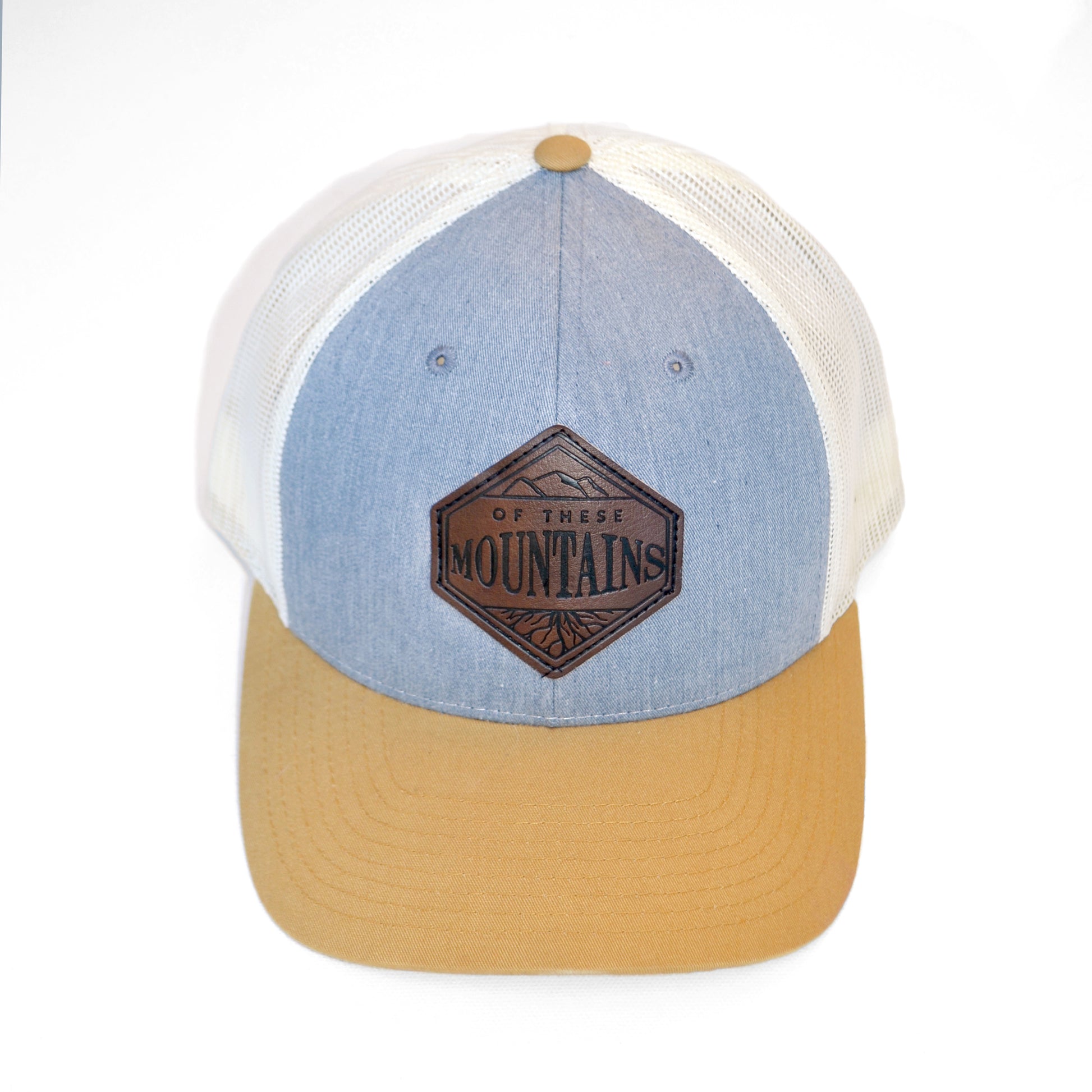 Of These Mountains Loving Leather Patch Trucker Hat